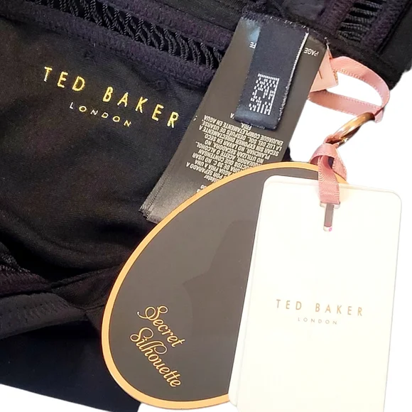 NWT Ted Baker Pointelle Deep V Plunge Swimsuit in Black 4 - Picture 6 of 11